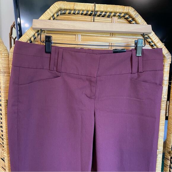 The Limited exact stretch classic flare size 10 short Plum purple Trousers NWT - Picture 2 of 6